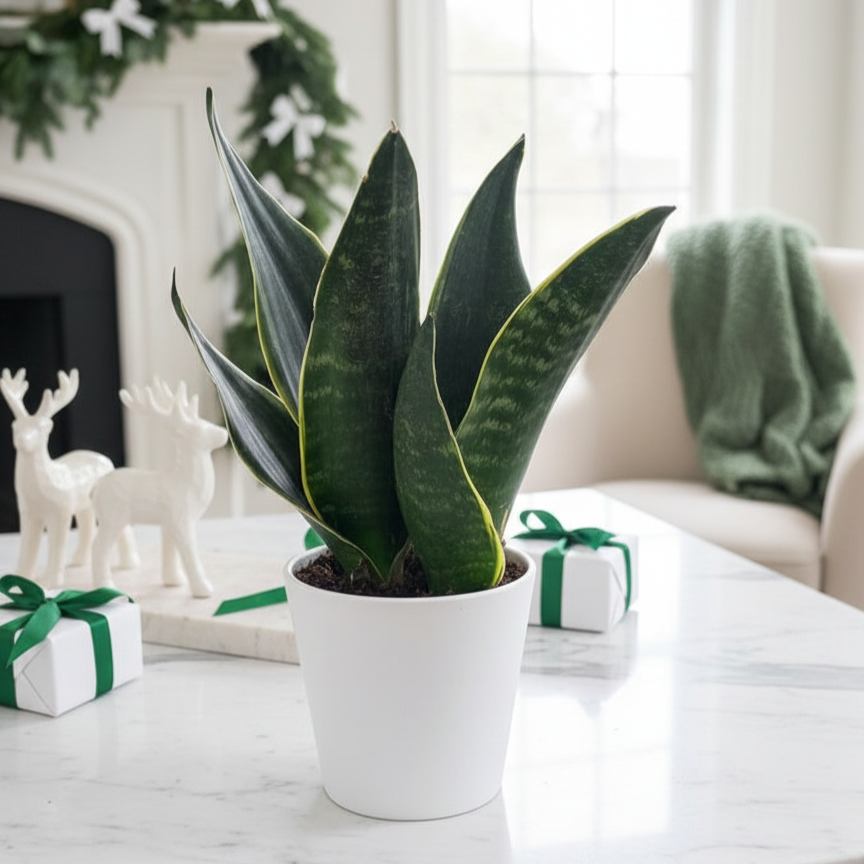 Sansevieria Fabi: Easy Care Midnight Snake Plant for Bedrooms 6" Pot by Succulents Box