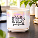 Iridescent White Ceramic Pot - So Proud of Your Growth
