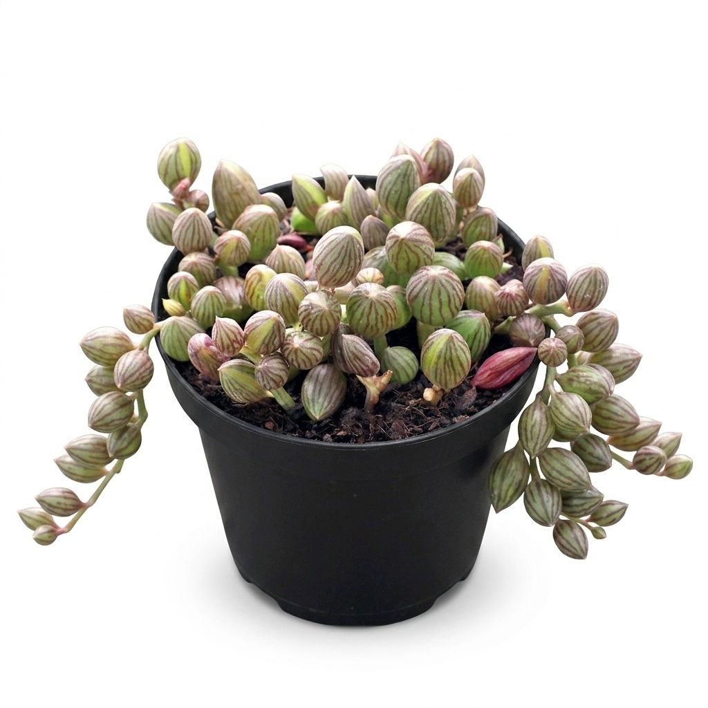 Cute String of Watermelon succulent for office desk gift, Aesthetic String of Watermelon succulent for boho room decor, String of Watermelon succulent for sale 4 inch starter plant