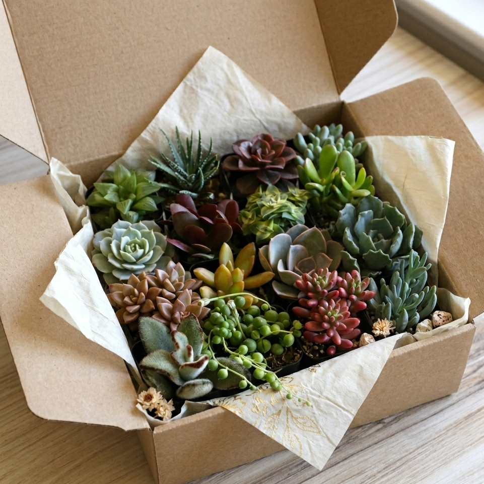 Succulent Gift Box for any Occasion, Live Plant Gift for home office decor