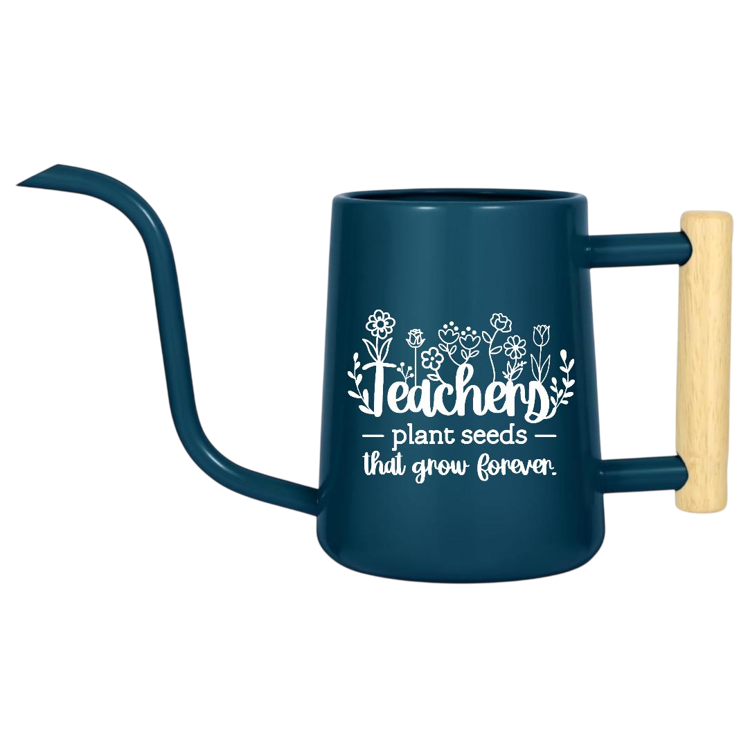 pink Teacher Gift Watering Can Plant Seeds That Grow Forever for sale, delicate pink finish with rounded ergonomic handle, medium 2-liter container with gentle water flow control, fade-resistant material, ideal for caring for classroom plant collections, sweet end-of-year gift
