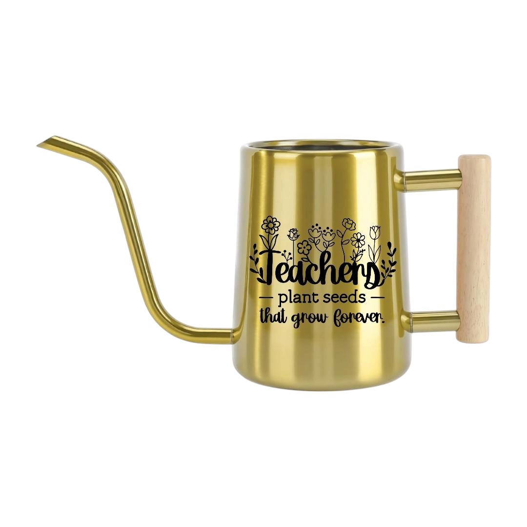 pink Teacher Gift Watering Can Plant Seeds That Grow Forever for sale, charming pink hue with rounded silhouette and sturdy handle, medium 2-liter volume, eco-friendly durable material, perfect for small to medium potted plants, delightful gift idea for plant-loving educators