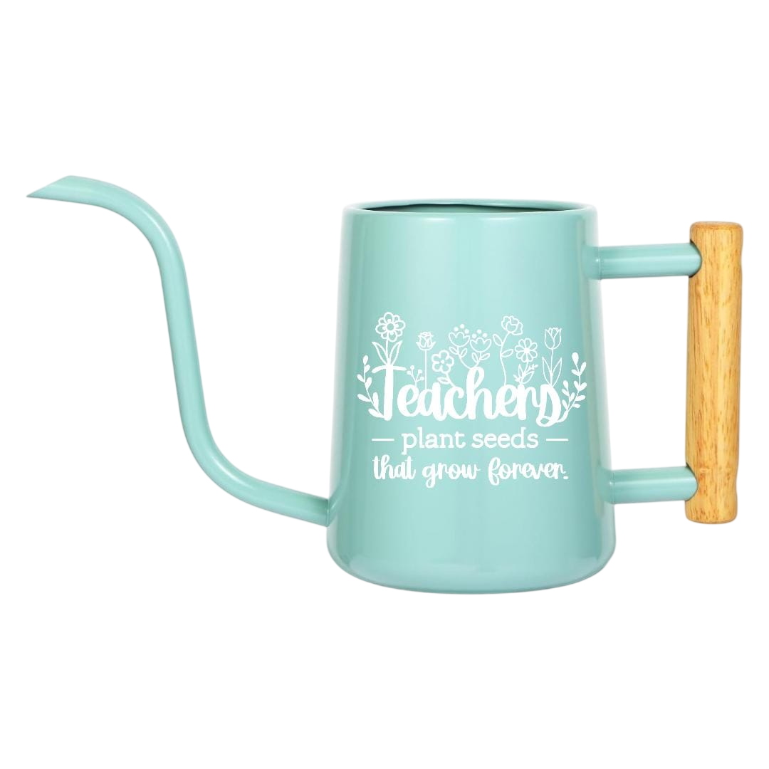 orange Teacher Gift Watering Can Plant Seeds That Grow Forever for sale, energetic burnt orange with polished smooth finish, spacious 2-liter capacity with precision water control spout, resilient weather-ready material construction, great for dynamic plant education demonstrations, spirited teacher token