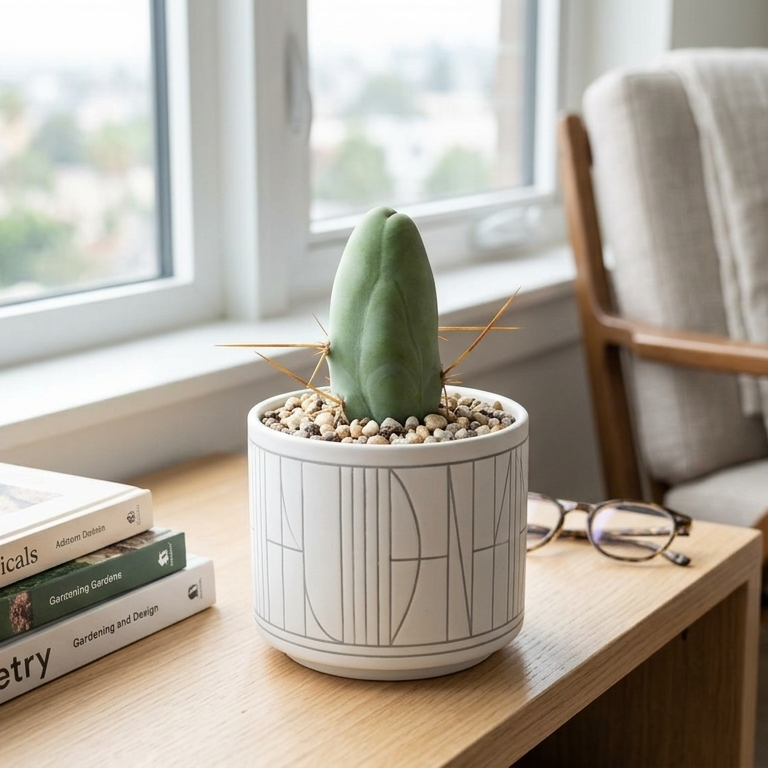 buy Trichocereus bridgesii penis cactus live cactus 4 inch online, upright columnar forest green stem with white spines, slow growing architectural form, drought tolerant and low maintenance, statement piece for bright shelves and modern decor, perfect gift for desert plant collectors