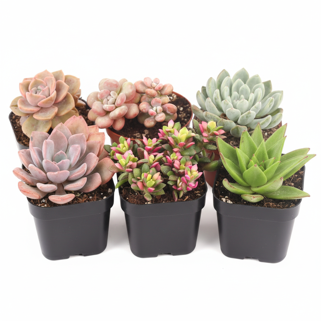 pink colored succulents Valentine Succulent Pack