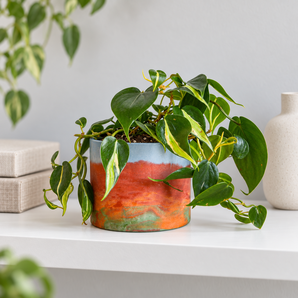 buy Watercolor Pot online, concrete, artistic finish, modern style, desktop decor, perfect for gifting.