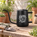 gray Watering Can - Bloom &amp; Grow for sale, sophisticated charcoal gray with premium matte coating, 1.5-liter size, refined pouring mechanism, ideal for office plant care and professional garden maintenance, beautiful gift for serious gardeners
