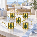 white gold tree Pack of Watering Can - Christmas Tree Hydration Station for sale, decorative christmas tree watering can, strong white plastic, 1 liter capacity, perfect for dish gardens, festive plant gift