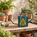 gold and green tree watering can christmas tree hydration station for sale, luxury ceramic composition with deep green tree accents and rich gold detailing, decorative spout with precision pour, collector-quality finish, perfect for curated holiday botanical displays, exceptional gift for refined plant lovers