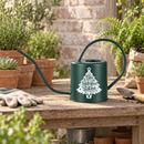 gold and green tree watering can christmas tree hydration station for sale, luxury ceramic composition with deep green tree accents and rich gold detailing, decorative spout with precision pour, collector-quality finish, perfect for curated holiday botanical displays, exceptional gift for refined plant lovers