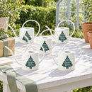 white gold tree Pack of Watering Can - Christmas Tree Hydration Station for sale, decorative christmas tree watering can, strong white plastic, 1 liter capacity, perfect for dish gardens, festive plant gift
