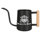 buy watering can drawn to the bloom black online, charming illustrated design with delicate floral artwork, durable plastic construction available in black orange gray or pink, ergonomic handle for easy pouring, ideal for indoor houseplants and garden beds, perfect gardening gift for plant enthusiasts