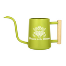 buy watering can drawn to the bloom black online, charming illustrated design with delicate floral artwork, durable plastic construction available in black orange gray or pink, ergonomic handle for easy pouring, ideal for indoor houseplants and garden beds, perfect gardening gift for plant enthusiasts