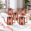 orange 10-pack of watering can drawn to the bloom for sale, vibrant rust-resistant coating with ergonomic handle, medium capacity pourer for daily watering, perfect for patio gardens, unique plant lover gift