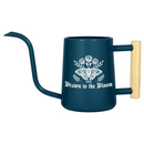 buy watering can drawn to the bloom black online, charming illustrated design with delicate floral artwork, durable plastic construction available in black orange gray or pink, ergonomic handle for easy pouring, ideal for indoor houseplants and garden beds, perfect gardening gift for plant enthusiasts