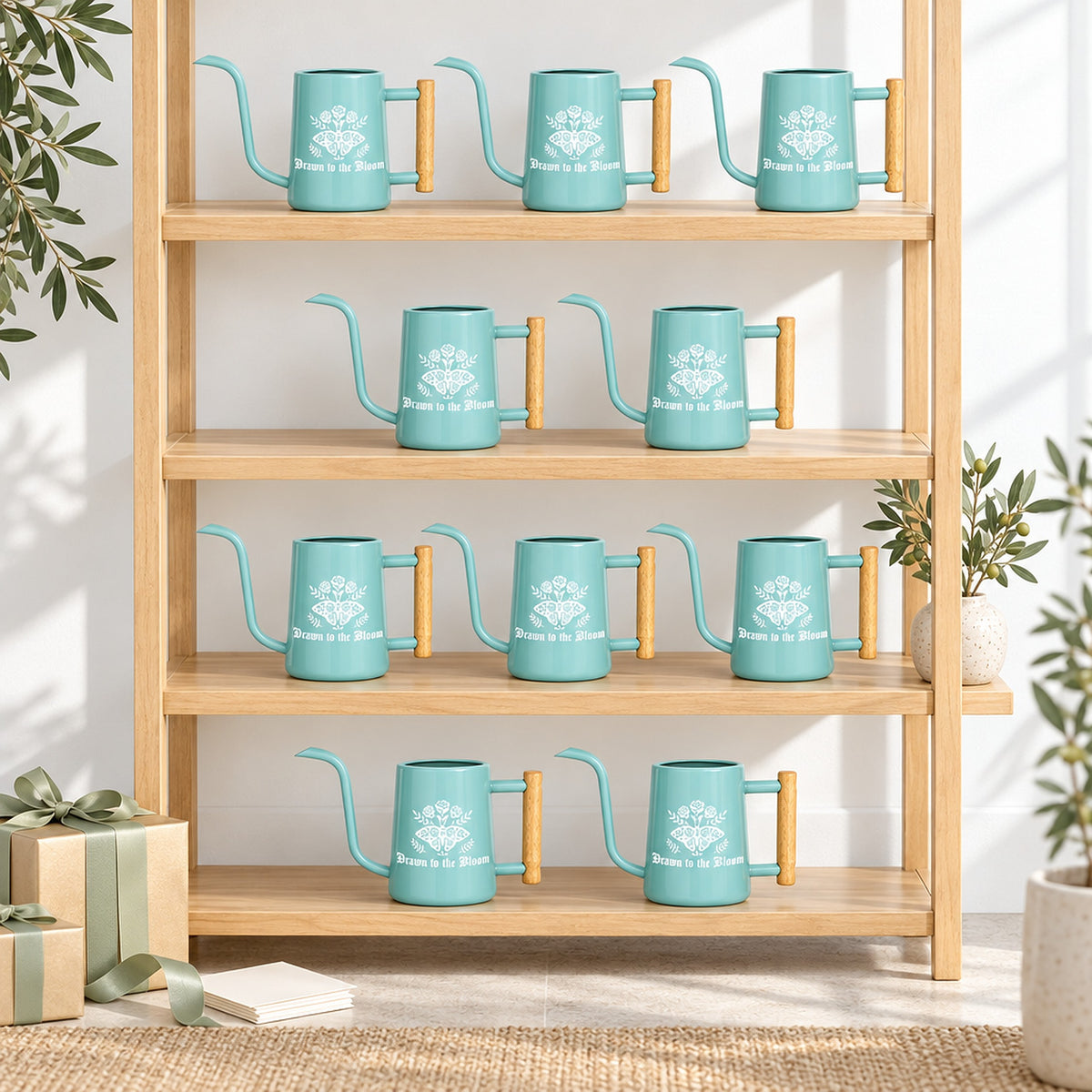 gray 30-pack Pack of Watering Can - Drawn to the Bloom for sale, contemporary slate gray color, sturdy rust proof material, sleek minimalist silhouette, ideal for modern indoor plant displays, wonderful present for gardeners