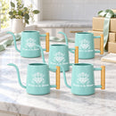 orange 10-pack of watering can drawn to the bloom for sale, vibrant rust-resistant coating with ergonomic handle, medium capacity pourer for daily watering, perfect for patio gardens, unique plant lover gift