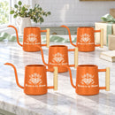 orange 10-pack of watering can drawn to the bloom for sale, vibrant rust-resistant coating with ergonomic handle, medium capacity pourer for daily watering, perfect for patio gardens, unique plant lover gift