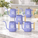 orange 10-pack of watering can drawn to the bloom for sale, vibrant rust-resistant coating with ergonomic handle, medium capacity pourer for daily watering, perfect for patio gardens, unique plant lover gift