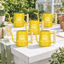 orange 10-pack of watering can drawn to the bloom for sale, vibrant rust-resistant coating with ergonomic handle, medium capacity pourer for daily watering, perfect for patio gardens, unique plant lover gift