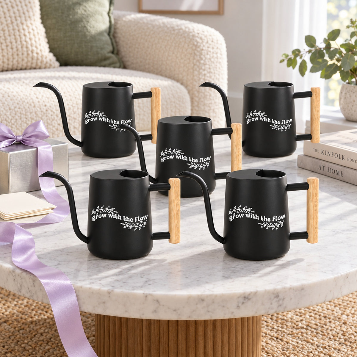 buy pack of watering can - grow with the flow 5-pack emerald green online, rich jewel-toned green finish, sleek contemporary profile, drip-free watering spout, perfect for greenhouse collections, excellent present for botanists