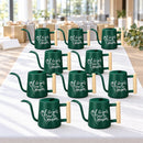 teal and gray 30-pack Pack of Watering Can - It's Your Time to Blossom for sale, assorted teal and gray shades, commercial grade strength, ergonomic balancing loop, ideal for botanical shop displays, beautiful housewarming gift