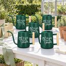 teal and gray 30-pack Pack of Watering Can - It's Your Time to Blossom for sale, assorted teal and gray shades, commercial grade strength, ergonomic balancing loop, ideal for botanical shop displays, beautiful housewarming gift