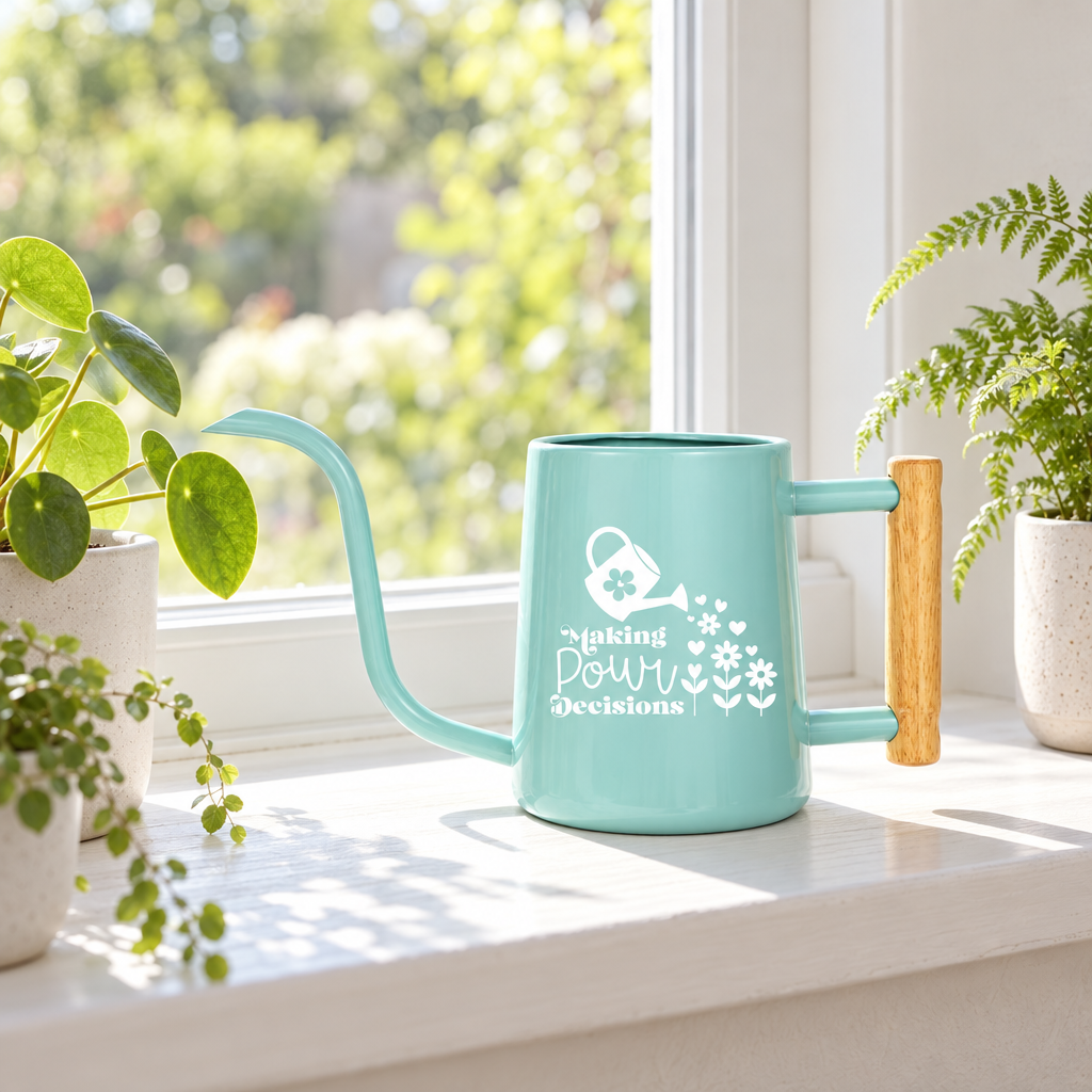 buy Watering Can - Making Pour Decisions black online, charcoal black semi-matte coating with comfort-grip trigger mechanism, 2-liter capacity, ergonomic user-friendly design, ideal for extended gardening sessions, great gift for hand-comfort conscious gardeners