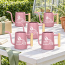 pack of watering can making pour decisions pink 30-pack for sale, thirty pink utility vessels, sweet candy color, durable everyday plastic, ideal for indoor planters, great gardening gift