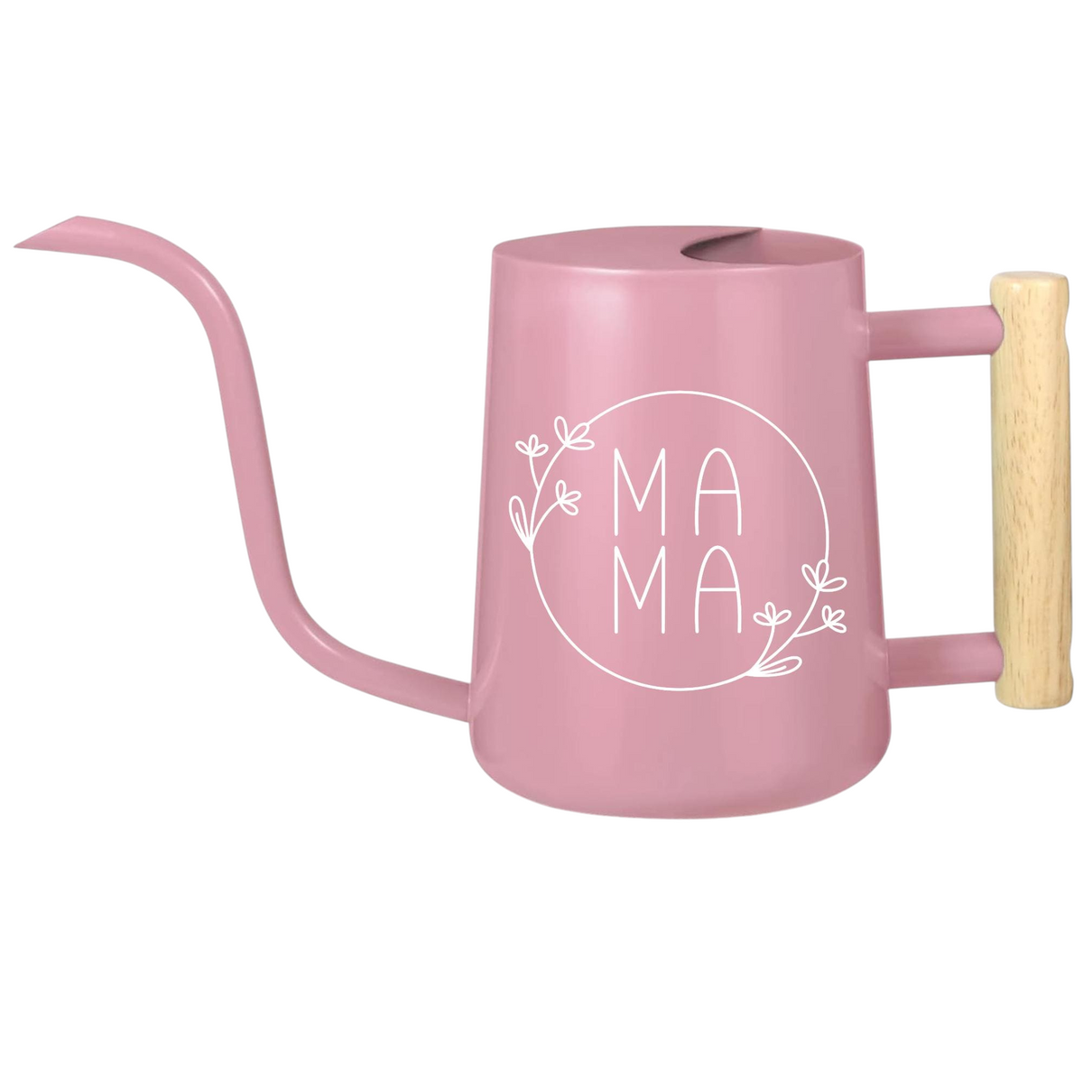 buy watering can mama floral pink online, cheerful pink exterior with decorative floral motifs, comfortable grip handle, medium capacity design, perfect for small houseplants and delicate indoor gardens, beautiful gift for gardening enthusiasts