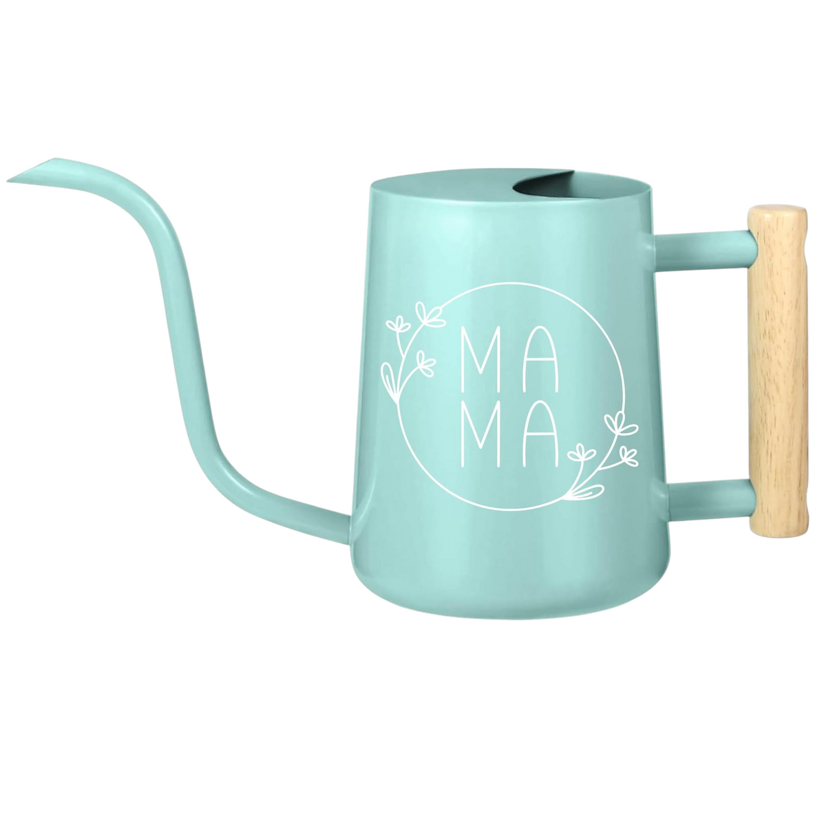 gray watering can mama floral for sale, cool gray shade paired with intricate mama floral pattern, angled spout nozzle for targeted watering, versatile design fits modern and traditional decor, perfect for seed starting and potted flower care, ideal housewarming gift for new gardeners