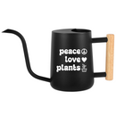 pink watering can peace love plants for sale, cheerful coral pink with motivational wellness-focused design, practical 1-liter size with precision spout technology, stylish accent piece for bright modern interiors, great for maintaining herb gardens and kitchen plant collections, lovely gift for eco-conscious homemakers
