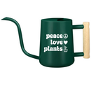 pink watering can peace love plants for sale, cheerful coral pink with motivational wellness-focused design, practical 1-liter size with precision spout technology, stylish accent piece for bright modern interiors, great for maintaining herb gardens and kitchen plant collections, lovely gift for eco-conscious homemakers