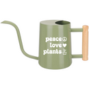 pink watering can peace love plants for sale, cheerful coral pink with motivational wellness-focused design, practical 1-liter size with precision spout technology, stylish accent piece for bright modern interiors, great for maintaining herb gardens and kitchen plant collections, lovely gift for eco-conscious homemakers