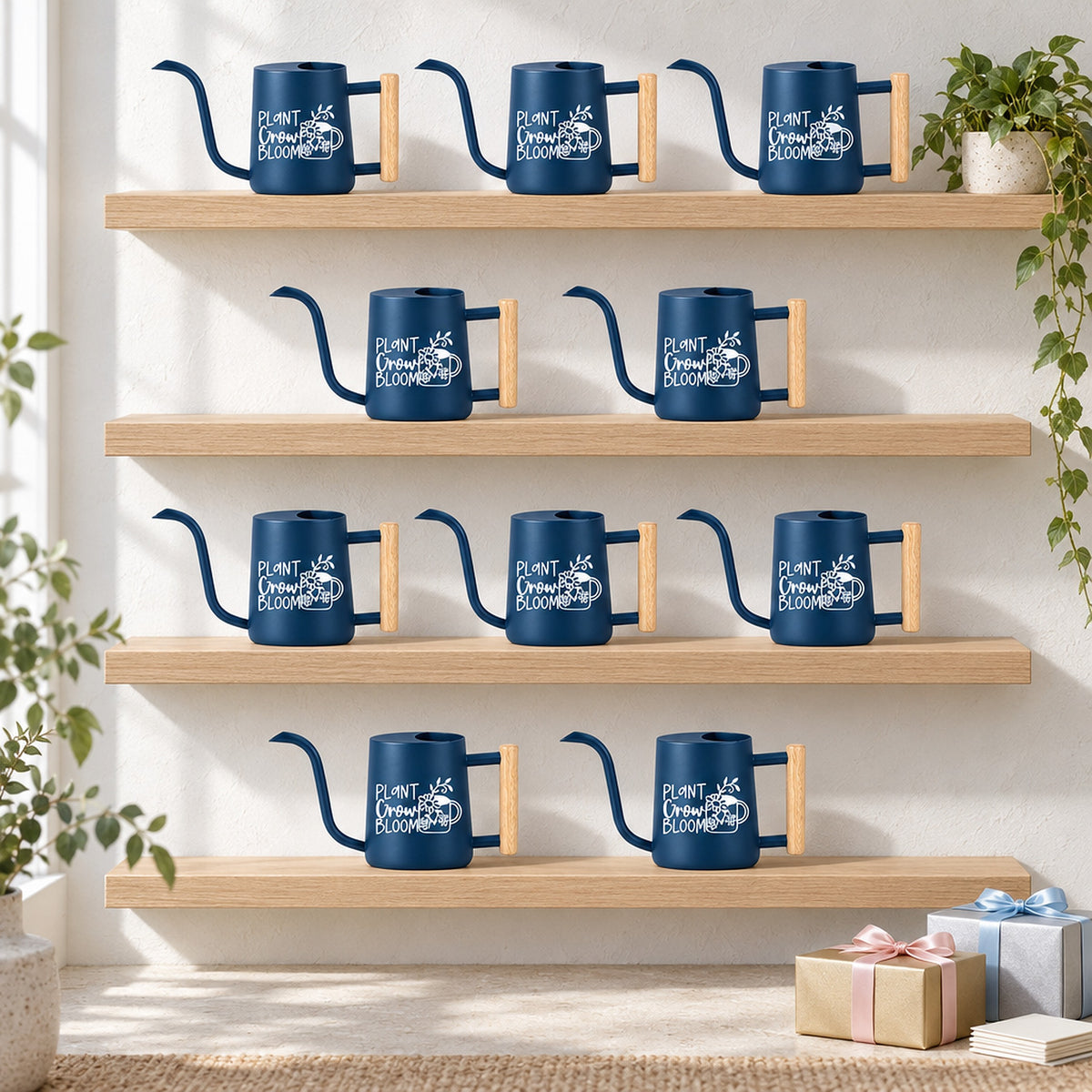 black 10-pack pack of watering can - plant grow bloom for sale, matte onyx black finish, sturdy long-lasting resin, balanced pouring design, perfect for succulent collections, unique plant lover gift