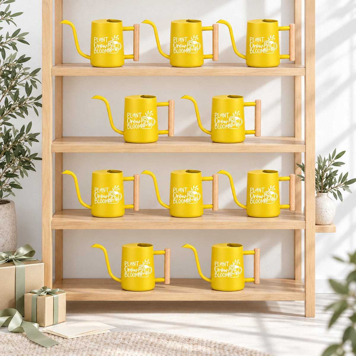 orange 10-pack pack of watering can - plant grow bloom for sale, vibrant orange finish, durable molded resin construction, balanced carrying weight, perfect for desktop succulents, unique plant lover gift