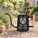 buy watering can please don't die black online, durable plastic construction with humorous motivational text design, compact ergonomic spout for precise watering, available in black gray orange and pink color options, ideal for indoor houseplants and container gardens, unique plant lover gift for gardeners with a sense of humor