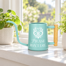 buy watering can please don't die black online, durable plastic construction with humorous motivational text design, compact ergonomic spout for precise watering, available in black gray orange and pink color options, ideal for indoor houseplants and container gardens, unique plant lover gift for gardeners with a sense of humor