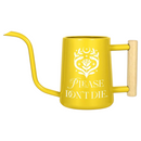 buy watering can please don't die black online, durable plastic construction with humorous motivational text design, compact ergonomic spout for precise watering, available in black gray orange and pink color options, ideal for indoor houseplants and container gardens, unique plant lover gift for gardeners with a sense of humor