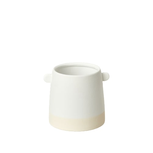 White Ceramic Succulent Pot with Handles 5 inch, Buy Large Succulent Houseplant Pot Online