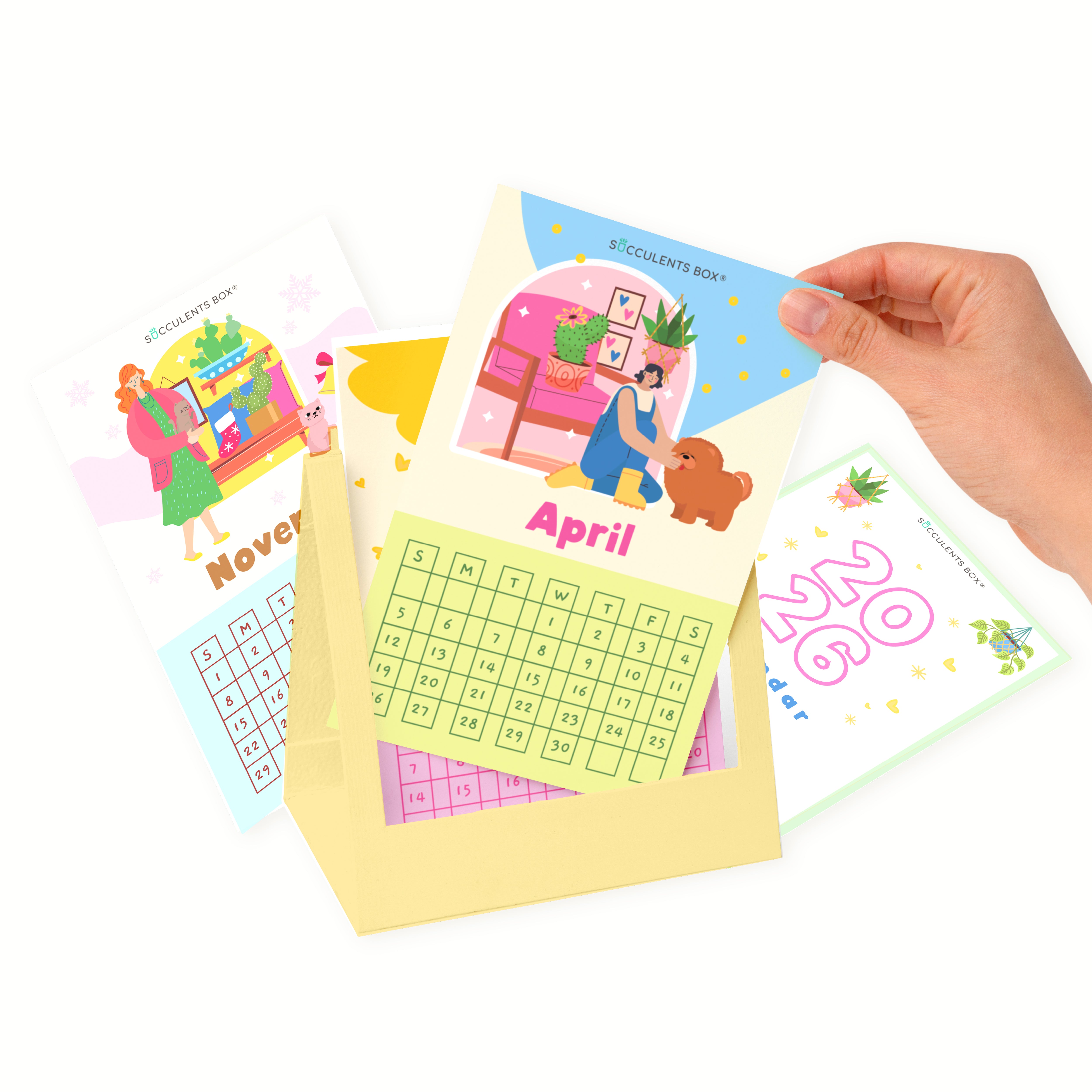 succulent desk calendar Free 2026 Printable Calendar: Succulent & Houseplant Monthly Planner