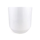 9.8 inch White Ceramic Pot with Wooden Stand