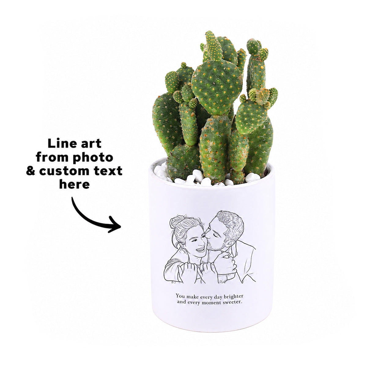 Custom Ceramic Photo Planter, Personalized Text Ceramic Pot, Housewarming Gift, Plant Lover Gift
