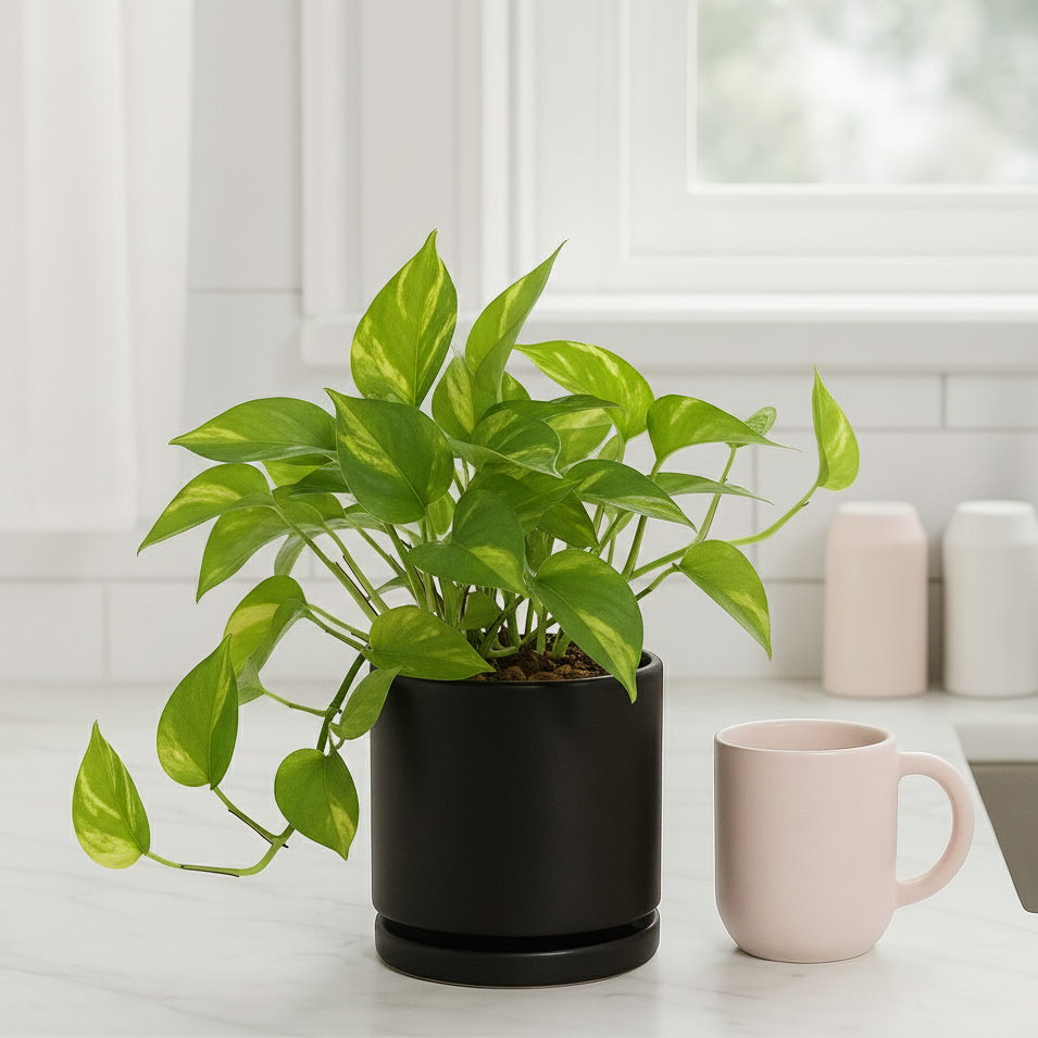 cylinder pot, planter with saucer, attached saucer pot, 4 inch planter, 6 inch planter, matte black pot, matte white pot, indoor plant pot, succulent planter, small houseplant pot, modern planter, drip tray included