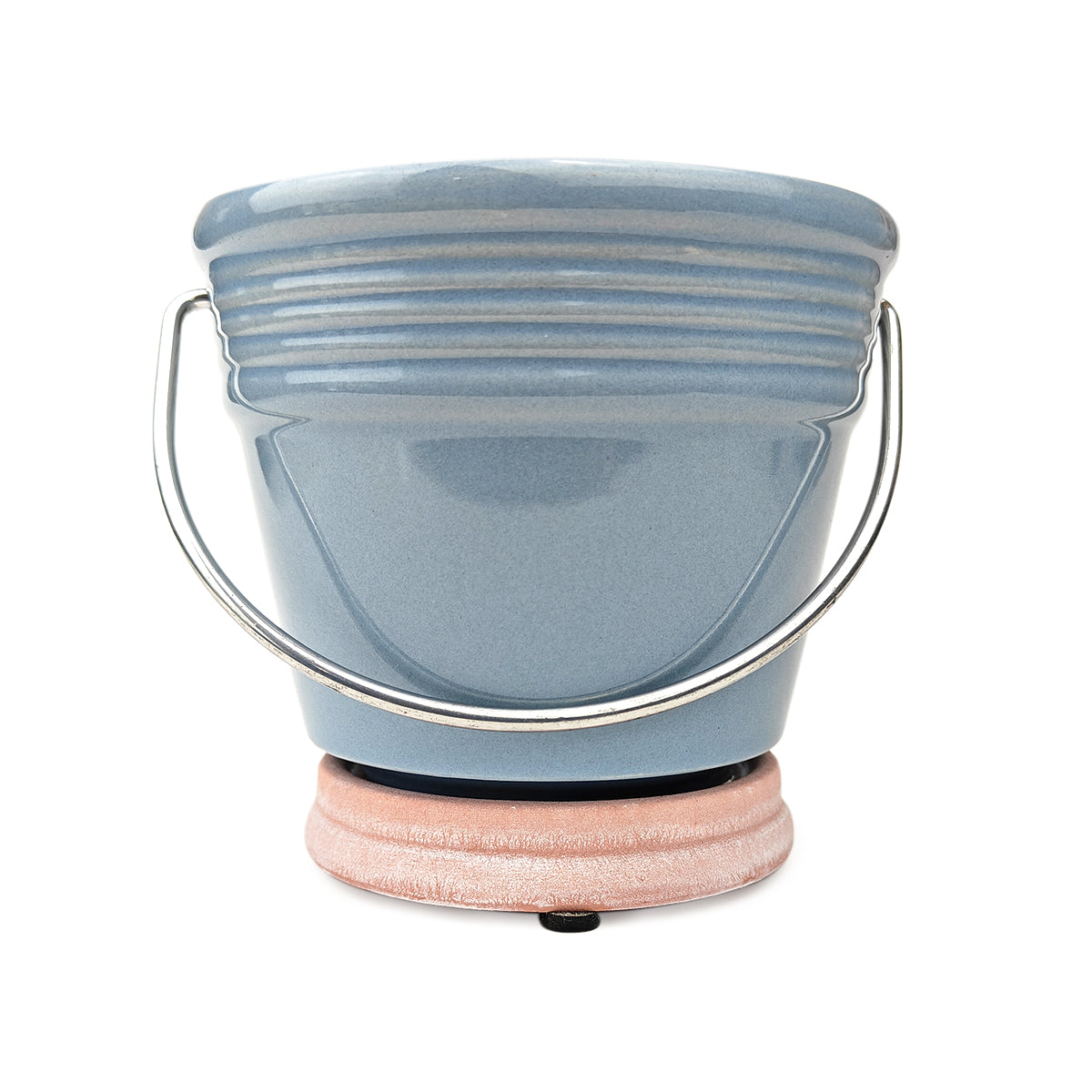 4 inch Blue Terracotta Pail Pot with Saucer, succulent pots with drainage, ceramic succulent pots with drainage, decorative pots for succulents