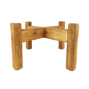 9.8 inch White Ceramic Pot with Wooden Stand