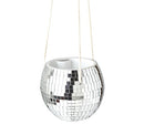 Disco Ball Hanging Planter for sale, silver disco ball planter for small plants, unique gift for plant lovers disco planter, trendy disco ball decor plant pot