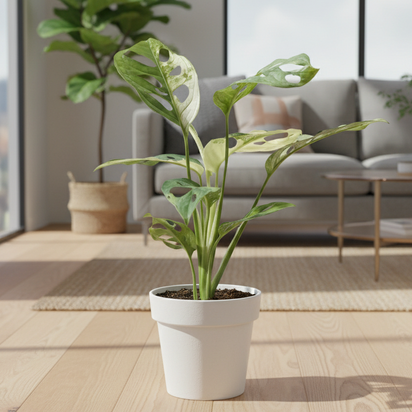 Monstera Adansonii &#39;Swiss Cheese Variegated&#39; - Live Houseplant