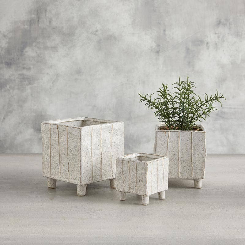 3 inch Square Speckled Footed Pot