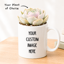 Custom plant pot with personalized image, personalized flower pot with live plant, custom photo plant pot, personalized planter with plant of your choice, custom printed ceramic planter, personalized succulent pot, custom image flower pot gift, custom photo planter for houseplants